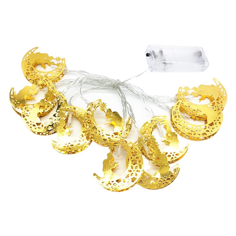 Nuevo LED de hierro forjado Luna Castillo gulbang Festival patio luz la secuencia decoración del partido Festival Amazon