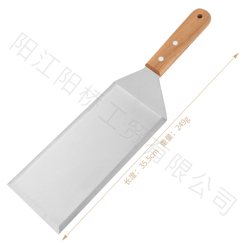 Amazon Hot sale acero inoxidable parrilla herramienta set al aire libre barbecue hierro guisado mango de madera cocinar combinación de cocina de grasa