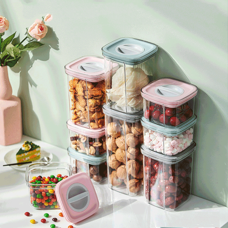 新品キッチンスパイラル収納缶五穀雑穀真空密封保冷箱透明収納缶収納密封缶|undefined