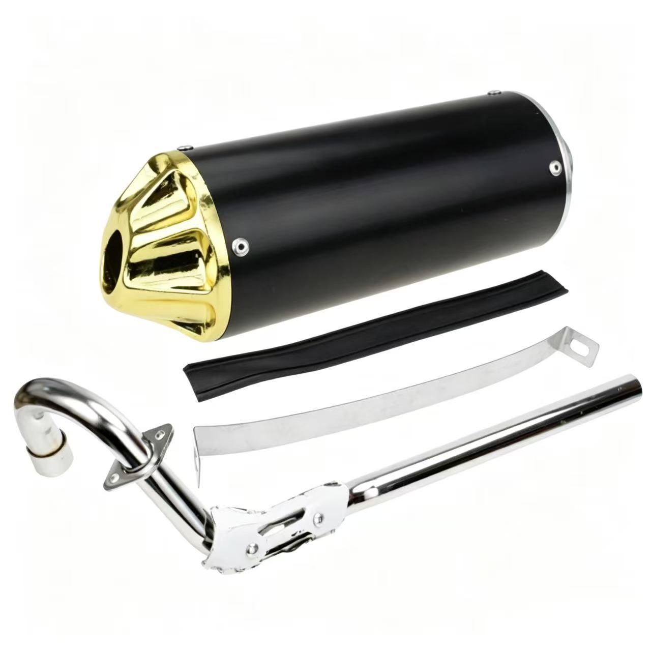 Mini off-road motorcycle silencer with five-prong exhaust, spray-coated and equipped with a Guangdong rod