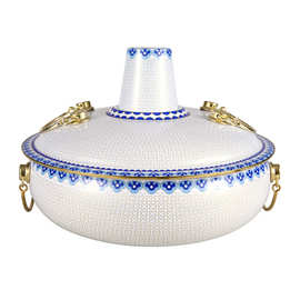 冰煮羊景泰蓝电磁炉铜火锅手工纯铜水煮羊冰火锅涮肉鸳鸯锅