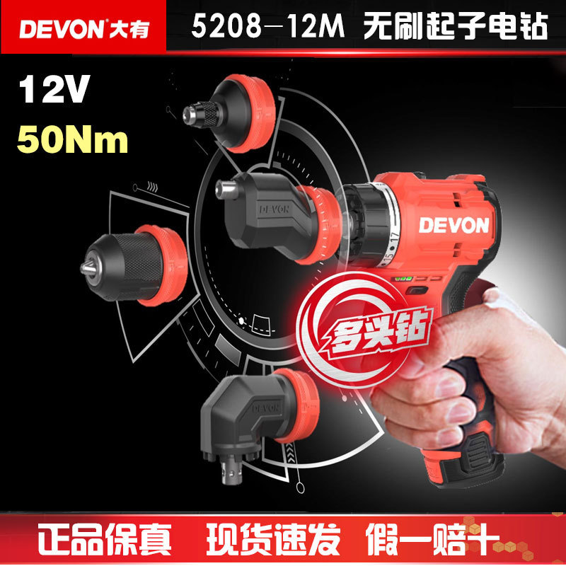 Dayou (デボン) 12V ブラシレスリチウム電気ドリル 5208 ハンド電気ドリル充電式ドリル 50Nm ハンドドライバーデュアル電気|undefined