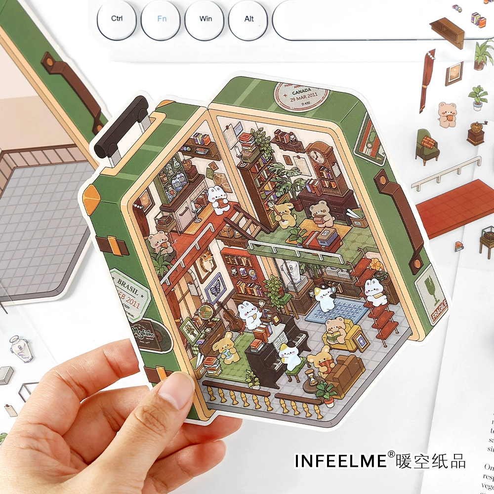 Nаклейки PET Infeelme Пятая серия бизнес сегодня, наклейки материалов справочник ландшафтный 3 штуки в 4 модели
