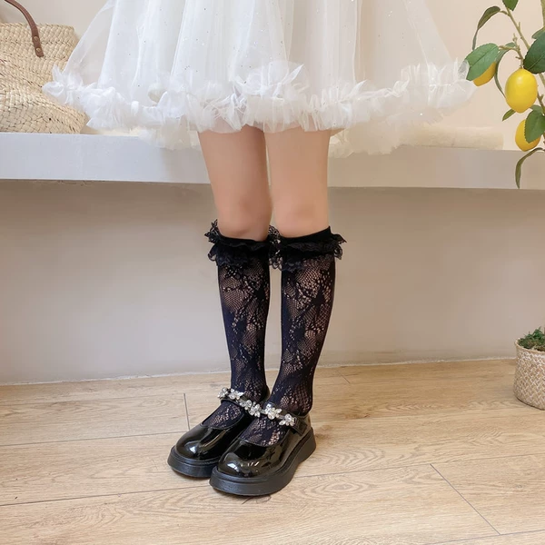 Lace flower vine calf black