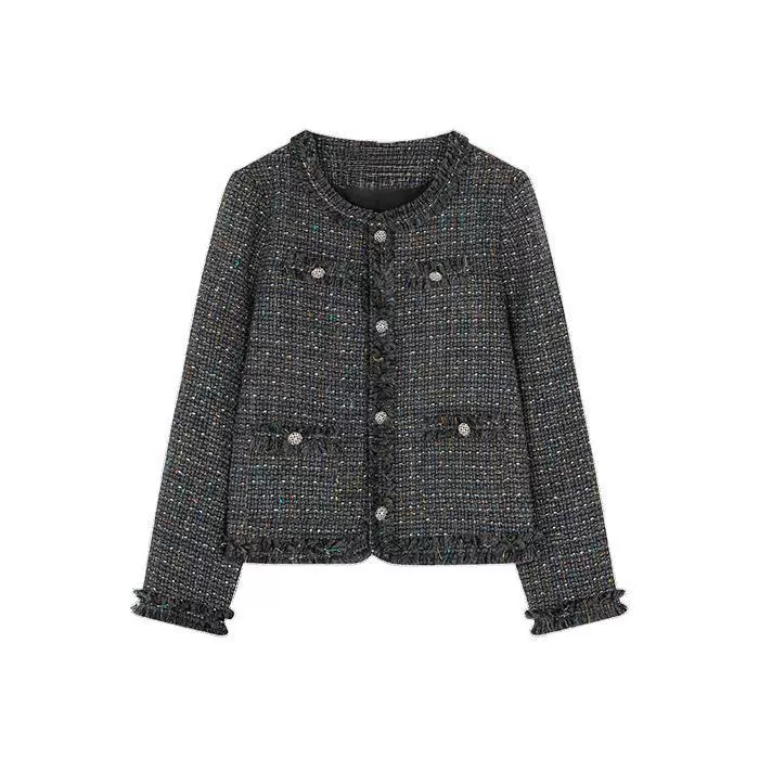Маленькая осенняя куртка, изящная лента, стиль Chanel, премиум, облегающий