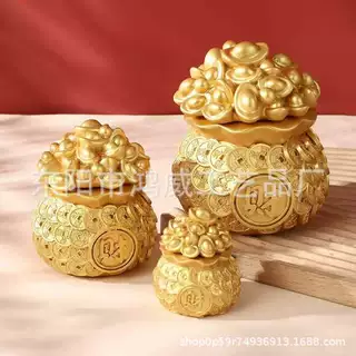 金元宝钱袋树脂摆件南亚风装饰品家居庭院招财进宝金钱钱袋摆件