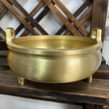 纯铜香炉全铜三足大号供佛摆件香薰炉仙家拜神家用供奉香炉上插香