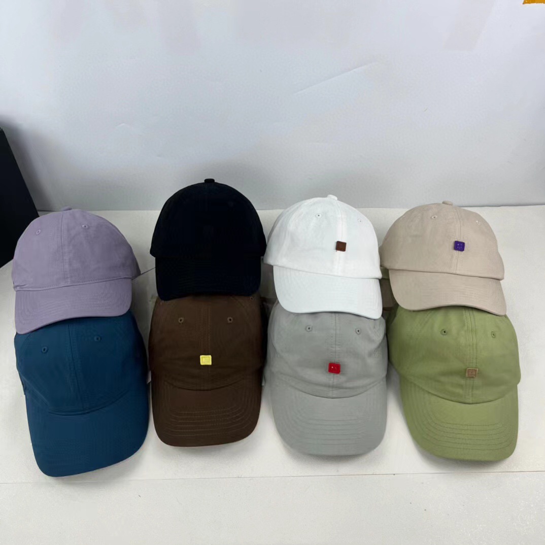 2024新款刺绣软顶棉布透气棒球帽子女明星同款AC潮牌小方块鸭舌帽