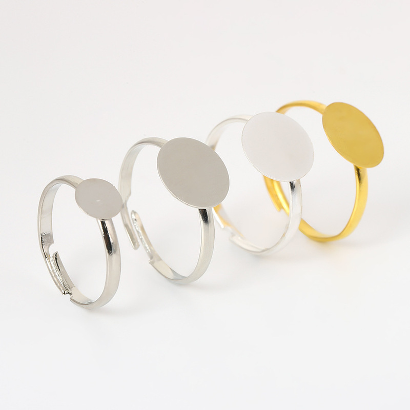 New diy accessories handmade adjustable size flat bottom ring holder simple all-match flat flat ring ring