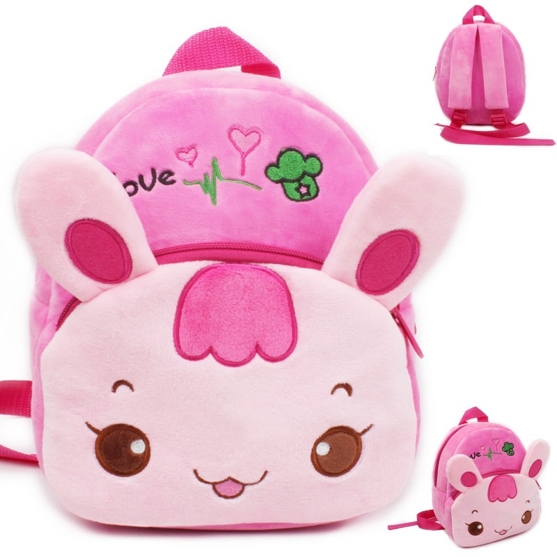 New Version of Cute Children's Baby Backpack, Plush Bag for 1-2 Years Old, Cartoon Toddler Backpack