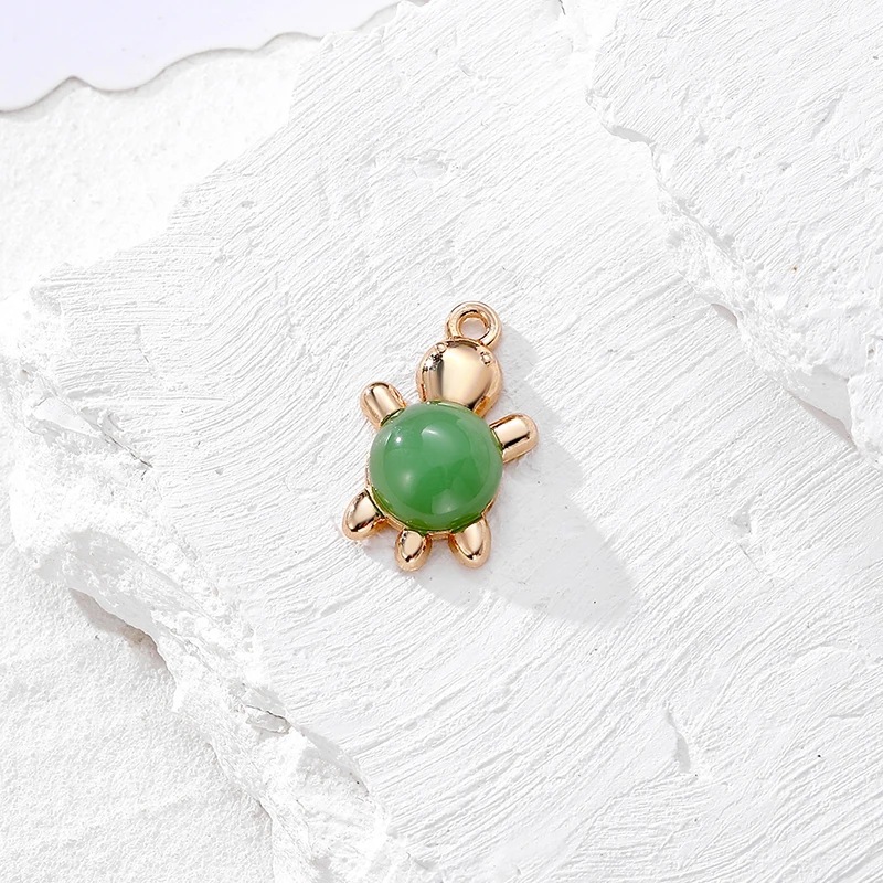 DIY Jewelry Accessories Classification 10 PCS/Package Quantity 10 PCS/Package 14 * 22mm Alloy Artificial Gemstones Tortoise Polished Pendant DIY Jewelry Accessories