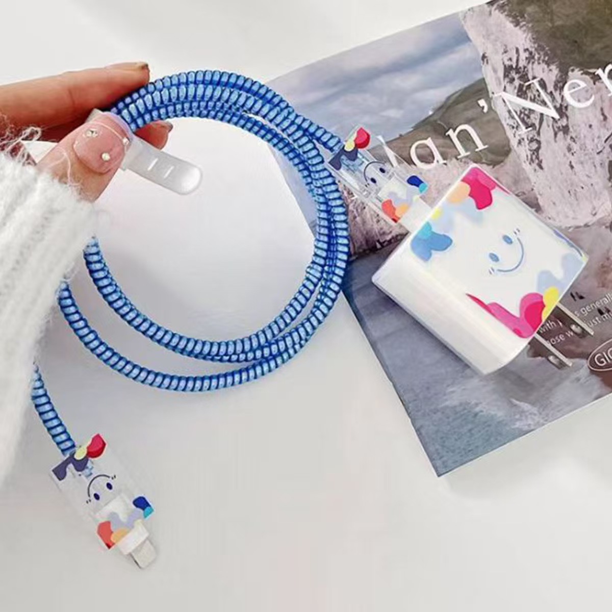 Para Apple 14 línea de datos cubierta protectora iPhone13 cargador cabezal 12promax bobinado estuche para iPad