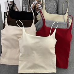 New frayed braid vest fixed integrated coaster versatile inner matching can be worn on the outside, with a base strap beautiful vest