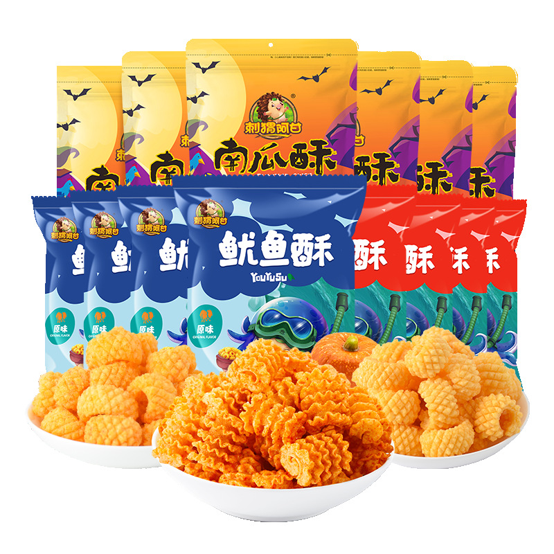 오징어 선명한 31g * 8 팩 (원래 맛 4 팩 + 매운 새우 4 팩) + 호박 바삭 바삭한 75g * 6 팩