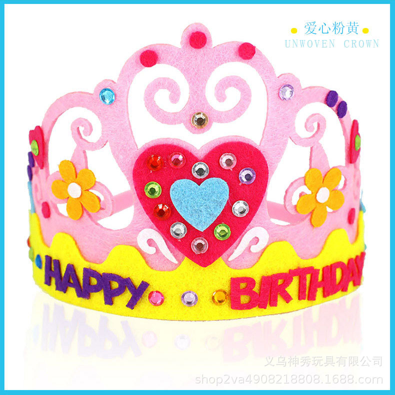 DIY material hecho a mano paquete kindergarten no tejido corona creativo pegatinas regalo de cumpleaños