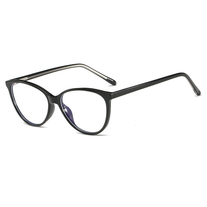 Europeas y estadounidenses gafas de marco de gafas de marco negro, gafas de miopía ultraligeras para ojos de gato para hombres, gafas anti-luz azul retrógradas para mujeres