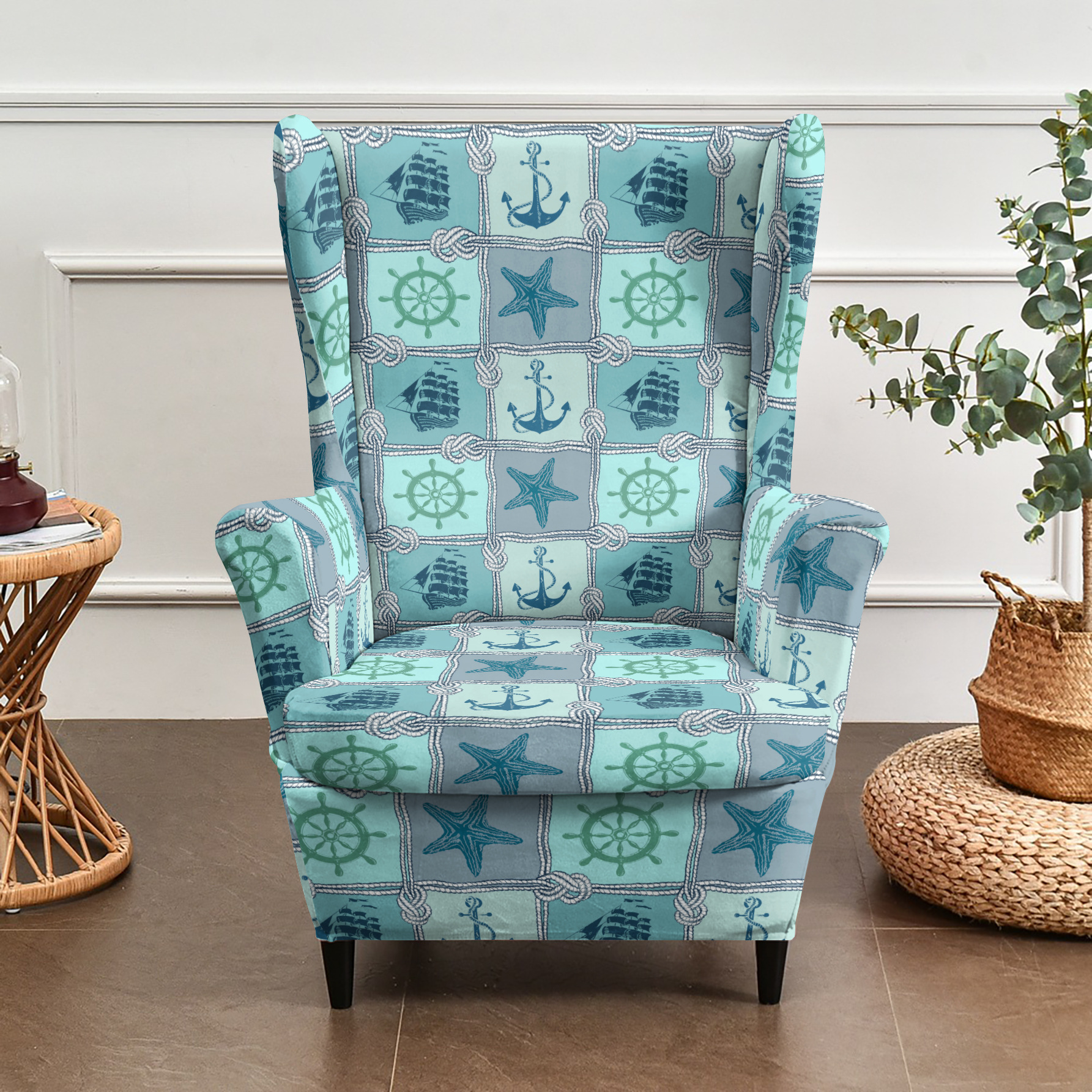 European and American Cross-Border Printing All-Inclusive Tiger Stool Cover Printing New Gothic Style Single Tiger Chair Sofa Cover