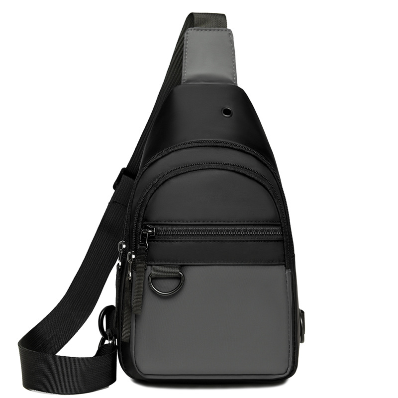 Nuevo bolso de pecho masculino multicapa a prueba de rociadores bolso deportivo de bicicleta agujero de auriculares bolso portátil de tendencia de hombro