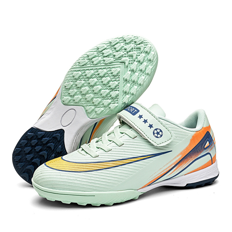 2025 nuevos zapatos de fútbol transfronterizos de velcro para adolescentes y niños, hombres y mujeres, clavos rotos, un cabello