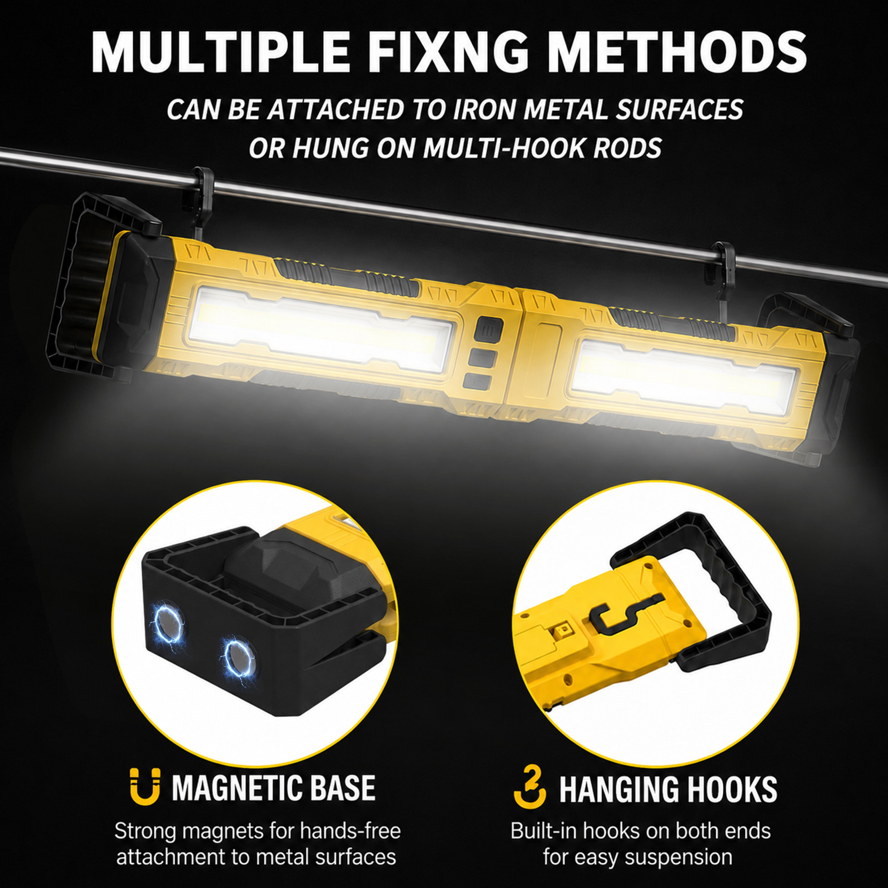 New Cross-Border COB Work Light USB Rechargeable Multifunctional with Magnetic Hook Long Strip Car Emergency Inspection Light