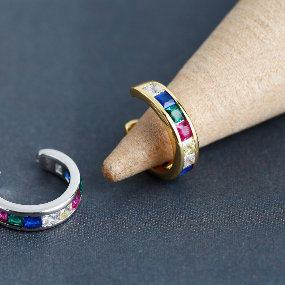 Fashion U Shape Sterling Silver Inlay Zircon Ear clips 1 Piece