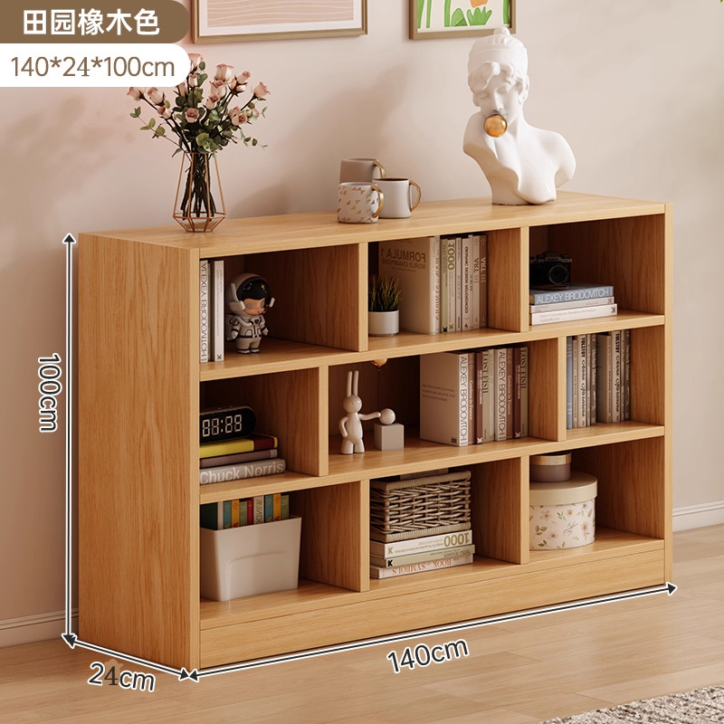 9칸 수납장 | 루샨 삼나무 색상 140*24*100CM ★ 단단한 나무 생태 보드