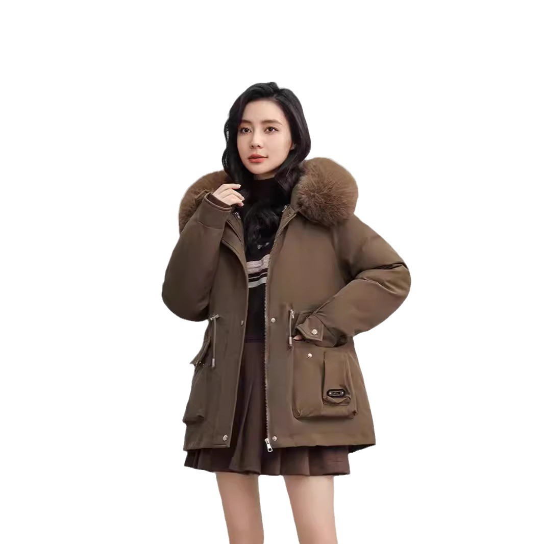 Desmontable más pelusa gruesa sobre la chaqueta corta para mujeres 2024 invierno nuevo cuello de lana grande ropa de mujer