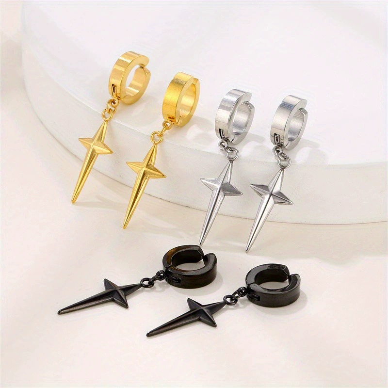 Подвеска из нержавеющей стали, серьги, (跨境 торговля), 1 пара, Amazon, Aliexpress