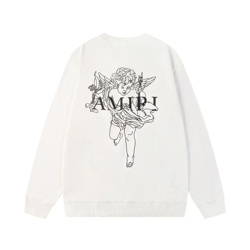 跨境货源欧美潮牌AMIRI秋冬25新款宽松休闲天使华棉男女圆领卫衣|undefined