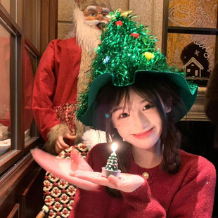 Christmas Headwear Christmas Tree Hat Creative Headgear Headband Girl Party Dress Up Photo Props Hair Accessories