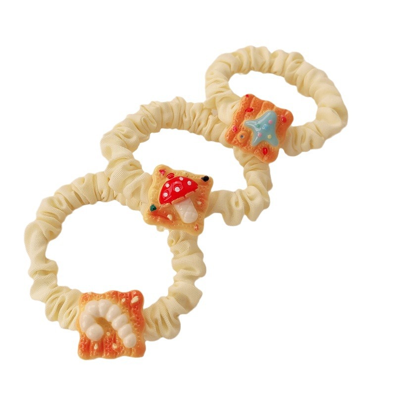 Hermosas nubes amarillas leche estrellas de mar intestino delgado anillo de cabello de la niña dulce banda de goma cuerda de cabeza nueva cuerda de cabello de dibujos animados adornos para el cabello