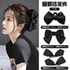 Black double-sided hair accessory for princess, three dimensional hairgrip with bow, shark, crab pin, wide color palette