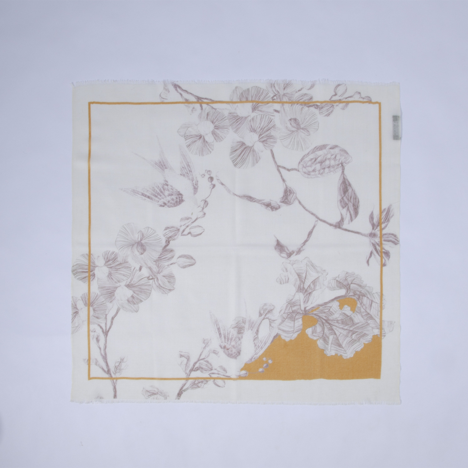 Versión coreana de la nueva bufanda de seda cuadrada pequeña de cachemira pura de 70cm impresa, bufanda de flor de anacardo grande, disponible en stock transfronterizo