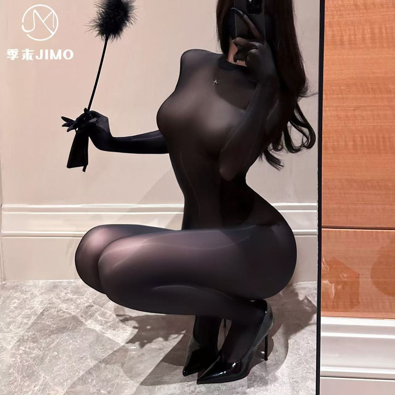 Season End Christmas Carnival Night Perspective Crotch Oil Light Sexy Uniform suit Pure Lust Lingerie No Temptation