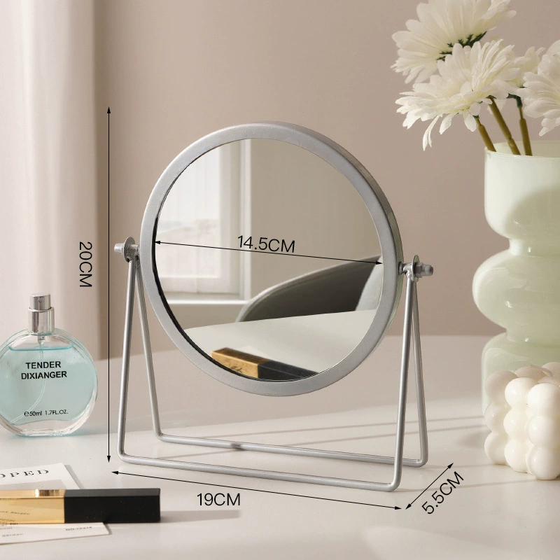 Dressing Table Mirror — Rotatable Oval Desktop Mirror, Silver/Gold/Black, Multiple Sizes