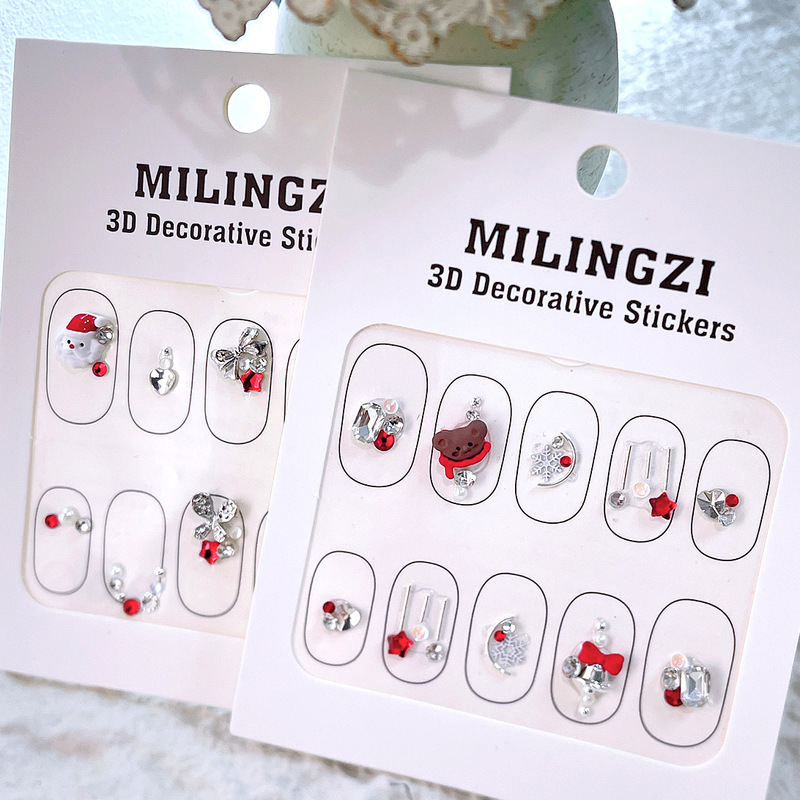 Snowflake Christmas Tree New Year Trendy Nail Decorations Rhinestone Stickers Bells Bow Nail Art Accessories Mixed Rhinestones Snowflake Christmas Tree New Year Trendy Nail Decorations Rhinestone Stickers Bells Bow Nail Art Accessories Mixed Rhinestones