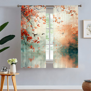 2pcs animal and plant manufacturers supply cross-border Amazon 3D digital printing fabric curtain screen