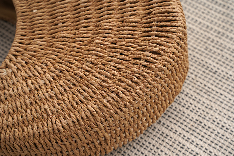 Medium Size Women's Medium Straw Solid Color Vacation Magnetic Buckle Straw Bag