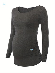 Long Sleeve Flattering Maternity Tops Women's Maternity