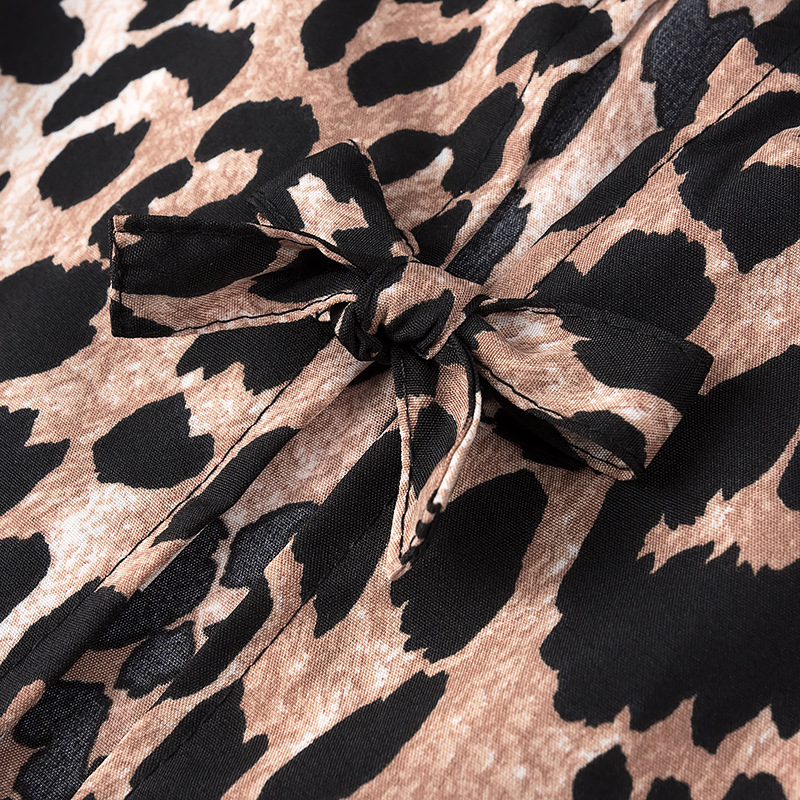 Blouse Tops Type Holiday Occasion Wholesale Women's Sexy Streetwear Leopard Short Sleeve Printing Blouses