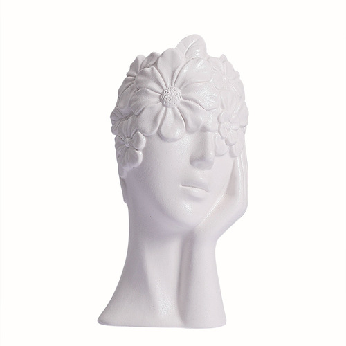Nordic creative human body ceramic vase white simple home furnishings creative ins style European style light luxury and high-end sense