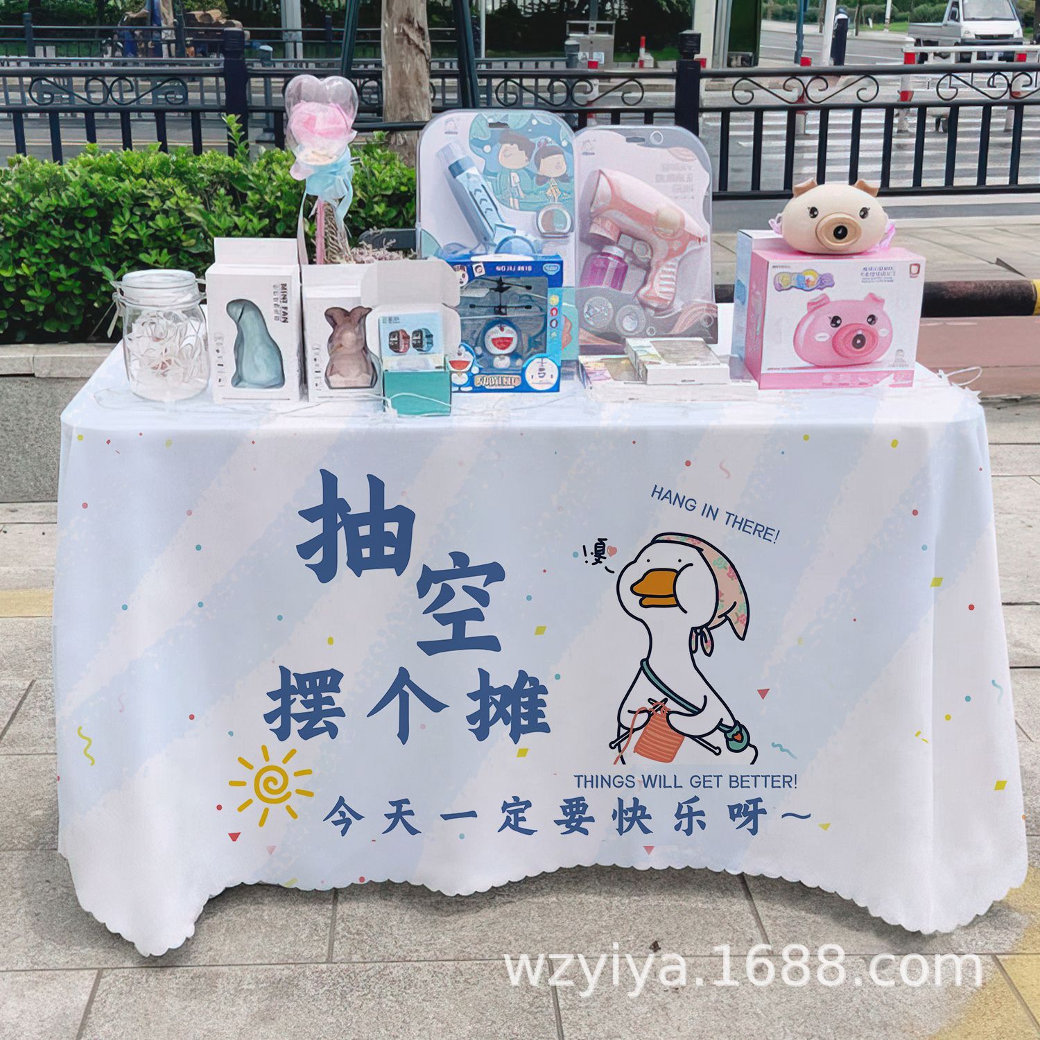 Mercado Mercado Mercado Nocturno Mantel Letrero Gourmet Mercado Nocturno Mesa Mesa de tela Carro Lámpara publicitaria Mantel Tela promocional