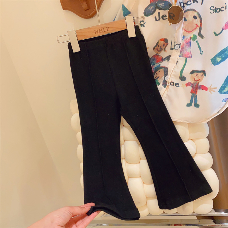 Ningli 子供服秋服女の子ベビー子供フォレストブルー小花柄ブルマパンツ女性用巾着9点パンツ|undefined