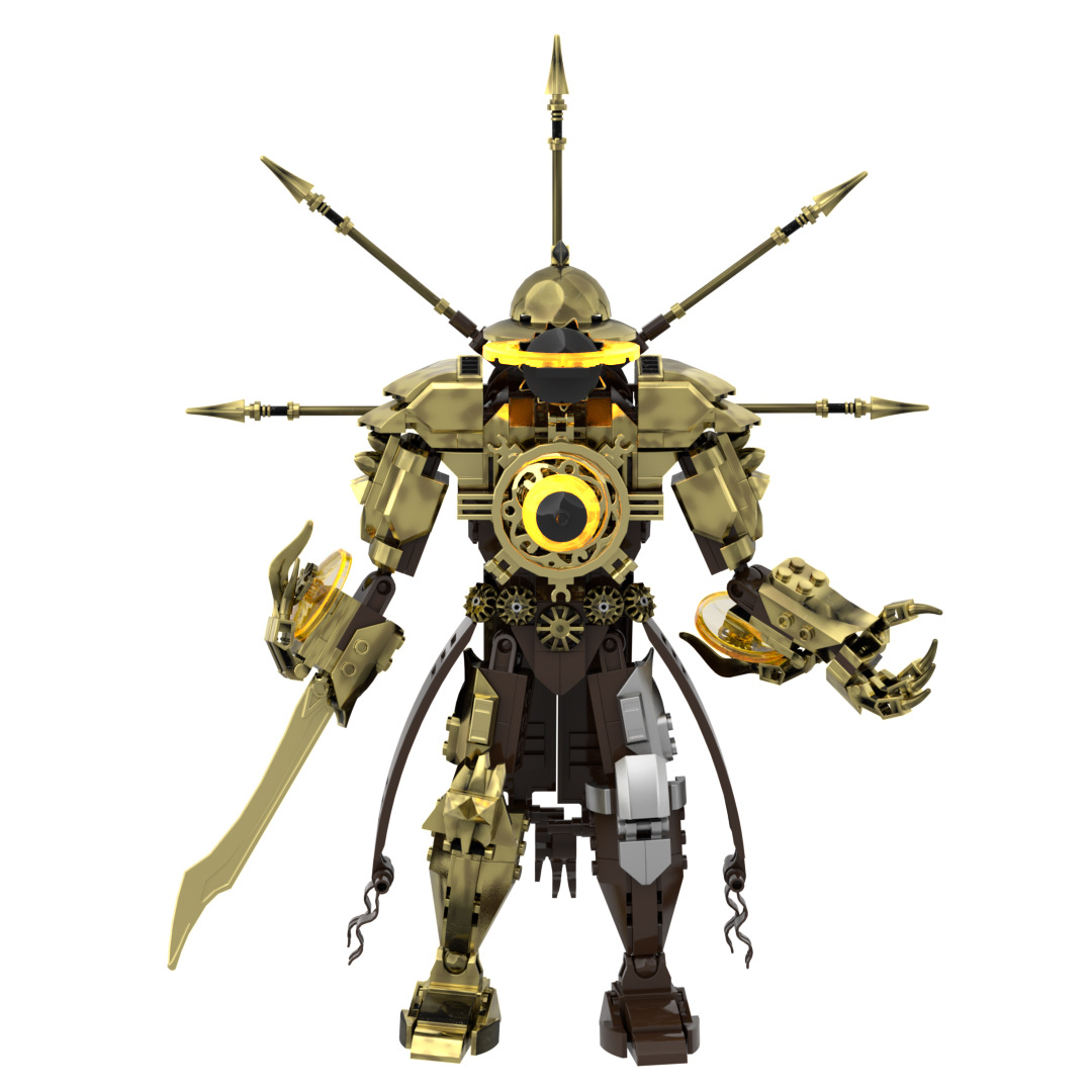 Skibidi Toilet Ancient Gold Titan Clock Evil God Building Blocks