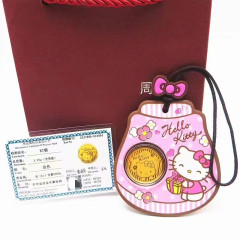 周家同款Hellow Kitty招財貓KT貓車掛 寺廟許願可愛心形卡通新款