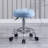 Sky blue round stool (pulley