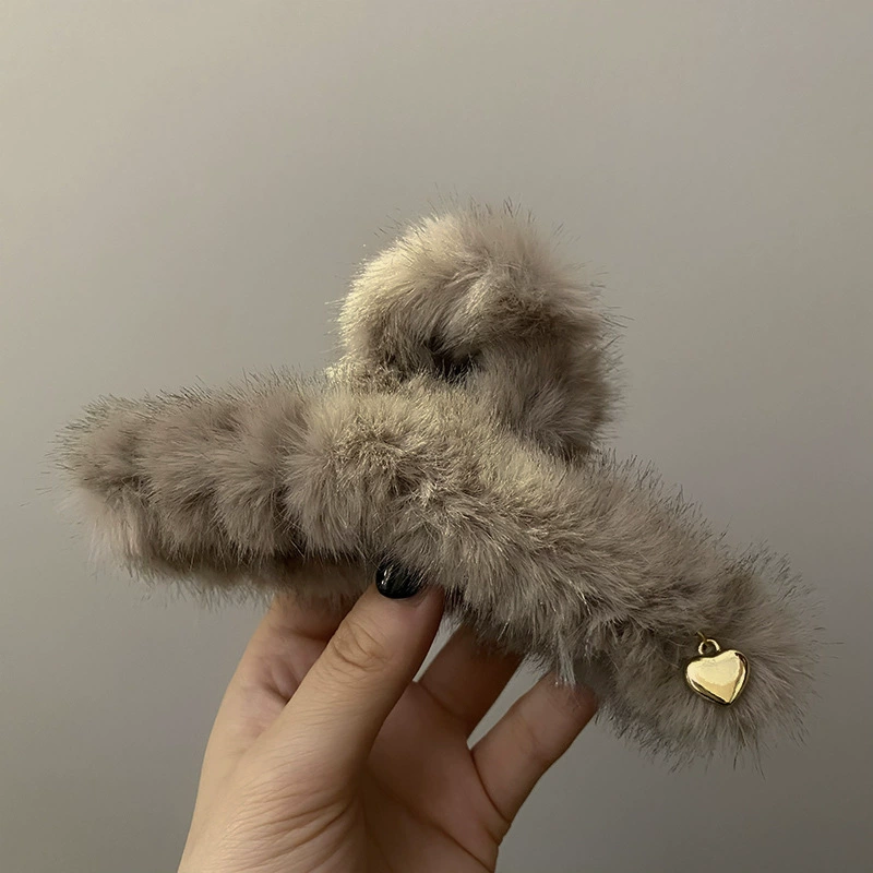 Плюшевая заколка-краб, корейский стиль, искусственный мех, длина 8–14 см