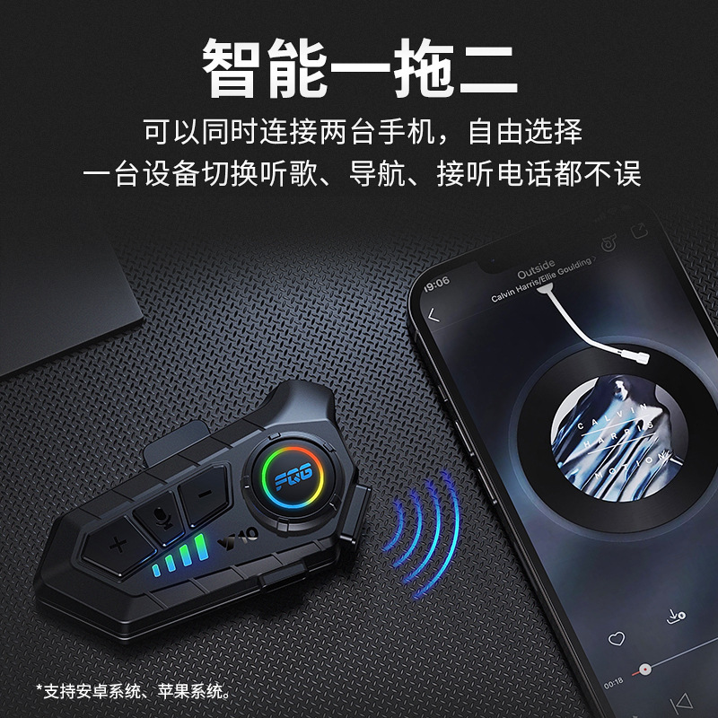 Auriculares Bluetooth para Casco Y10, Populares Transfronterizos, Impermeables, con Cancelación de Ruido, para Motocicleta, Inteligentes, para 2 Teléfonos