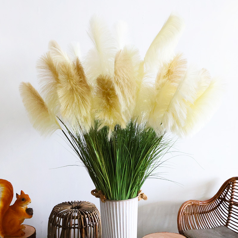Reed Grass Artificial Flowers Living Room Ornaments Dried Flowers Interior Decoration Decoration Dog's Tail Grass Floor Green Planting Landscaping Fake Flowers