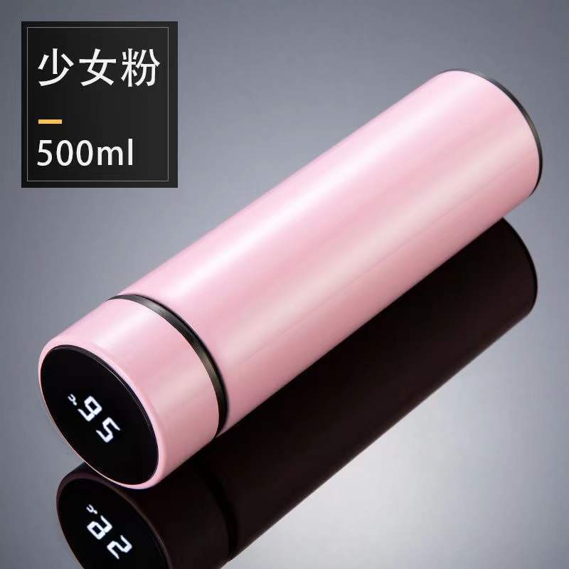 Pantalla de temperatura taza de vacío 304 de acero inoxidable taza de vacío taza recta de medición de temperatura inteligente taza de agua de negocios taza de regalo taza de beber estudiante